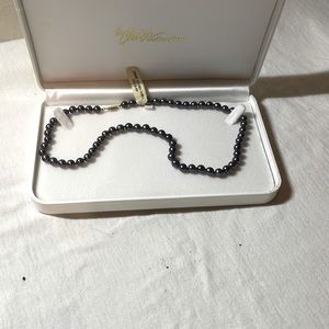 Woman’s Black Culture Pearl Necklace—18 inches long